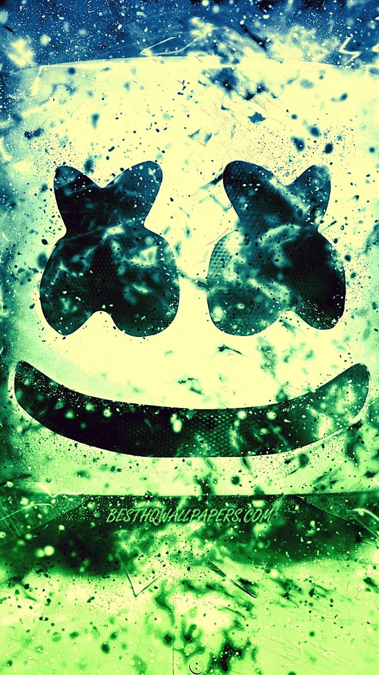 Обои зеленый, вода, графический дизайн, падение, графика в разрешении 750x1334