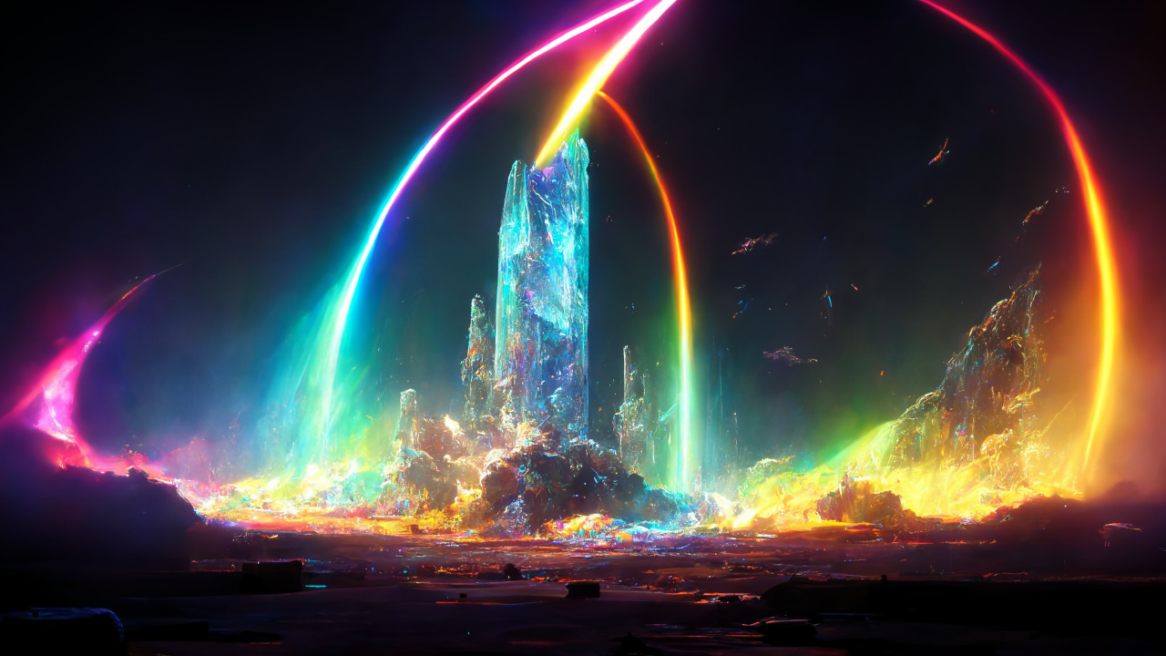 Обои свет, синий, астрономический объект, графика, графический дизайн в разрешении 1280x720