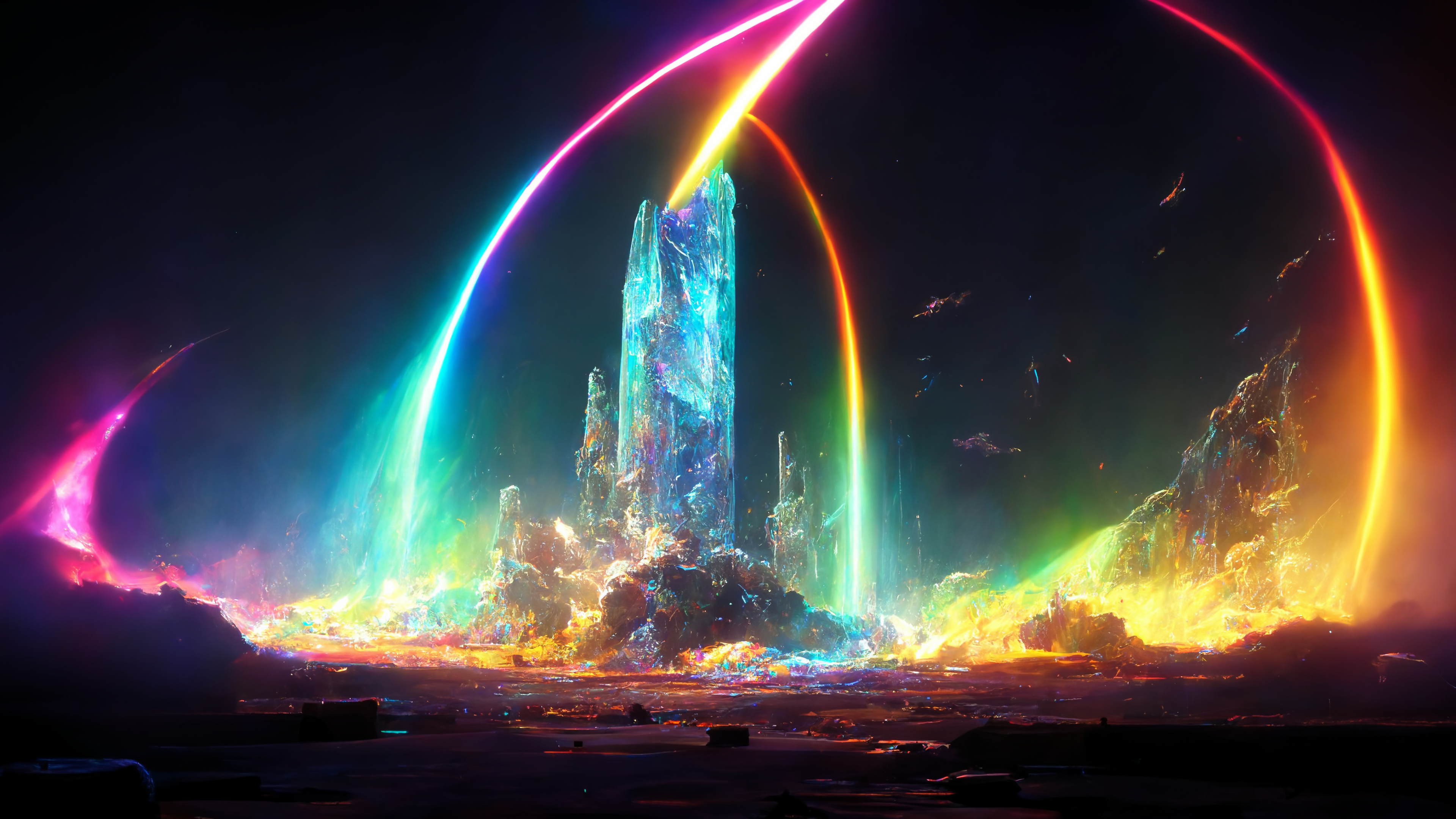 Обои свет, синий, астрономический объект, графика, графический дизайн в разрешении 3840x2160