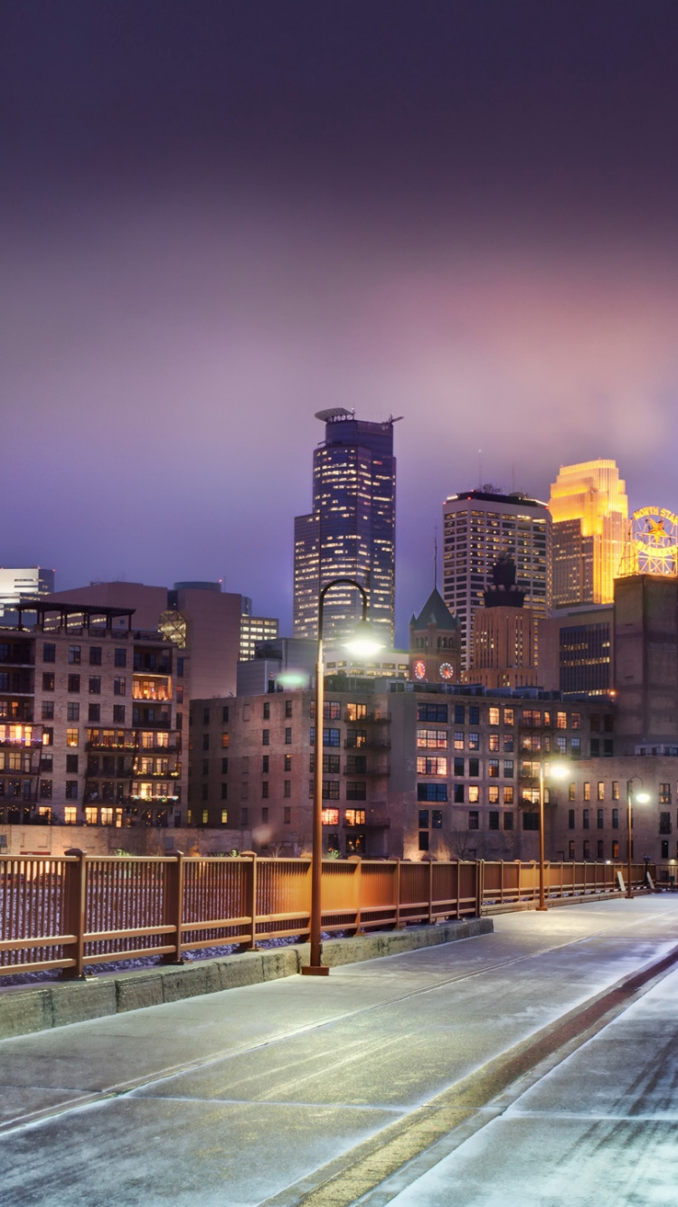 Обои миннеаполис, святой Павел, линия горизонта, город, городской пейзаж в разрешении 750x1334