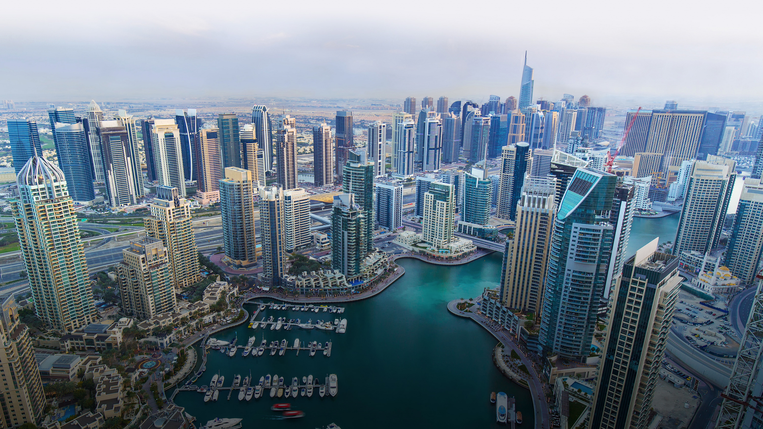 Обои Абу Даби, городской пейзаж, город, городской район, метрополия в разрешении 2560x1440