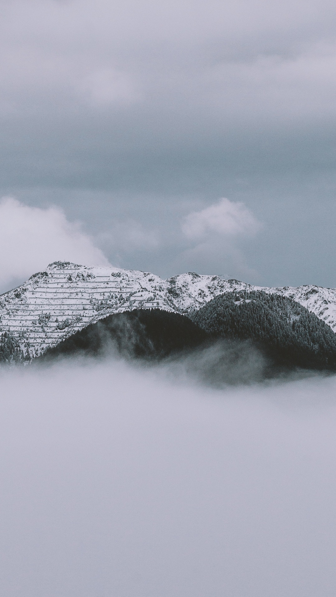 Обои палитра, вода, пейзажная живопись, ледяная форма, снег в разрешении 1080x1920