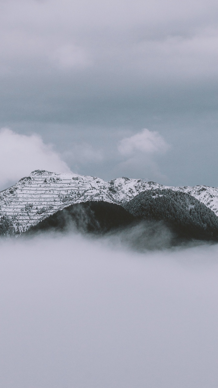 Обои палитра, вода, пейзажная живопись, ледяная форма, снег в разрешении 720x1280