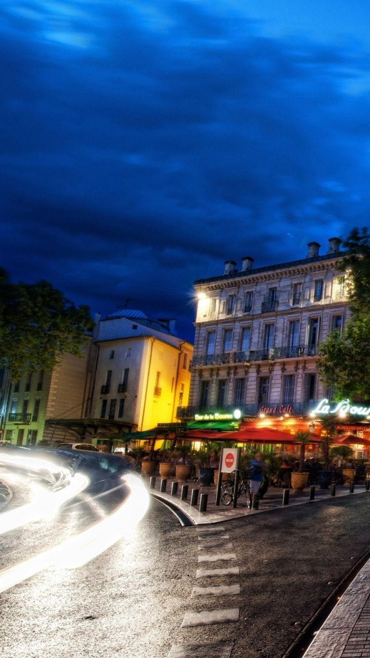 Обои Колизей, ориентир, городок, город, ночь в разрешении 750x1334