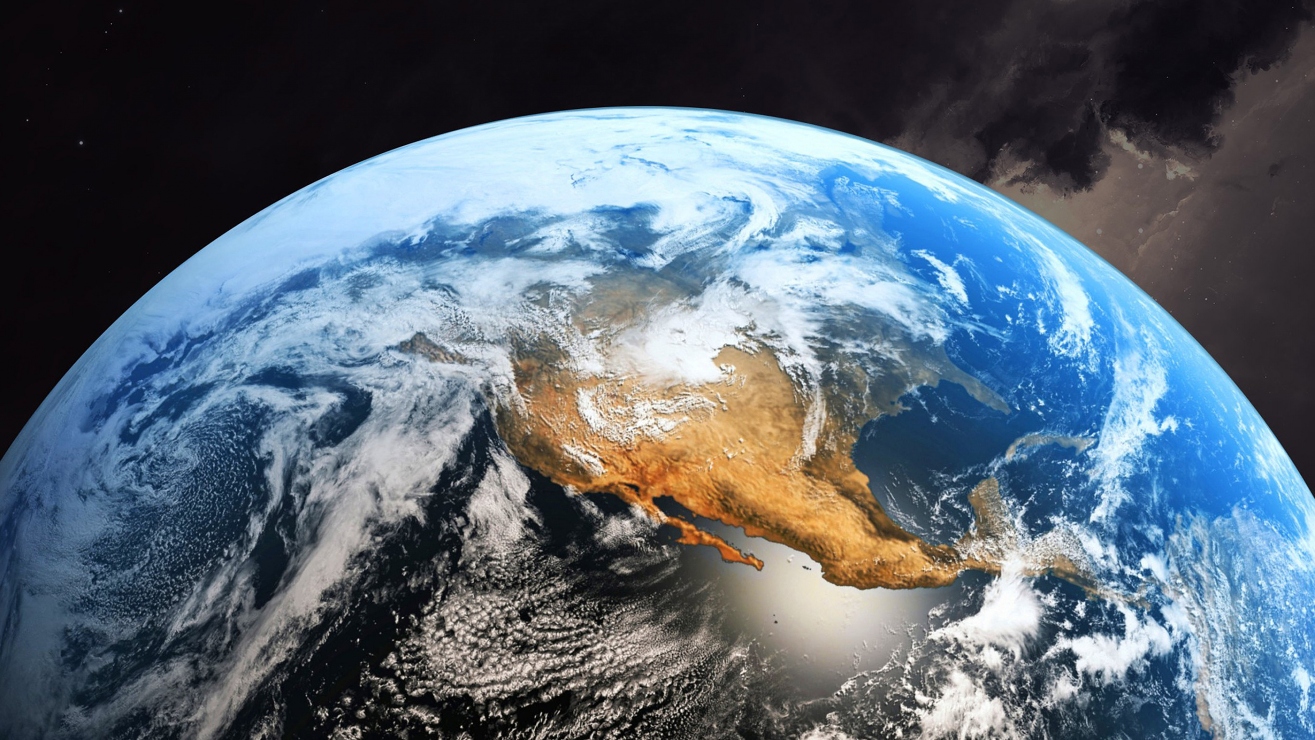 Обои земля, планета, атмосфера, мир, свет в разрешении 2560x1440