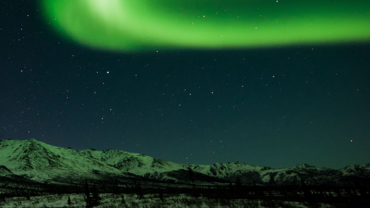 Обои полночь, ночное небо, свет, природа, Аврора в разрешении 1280x720