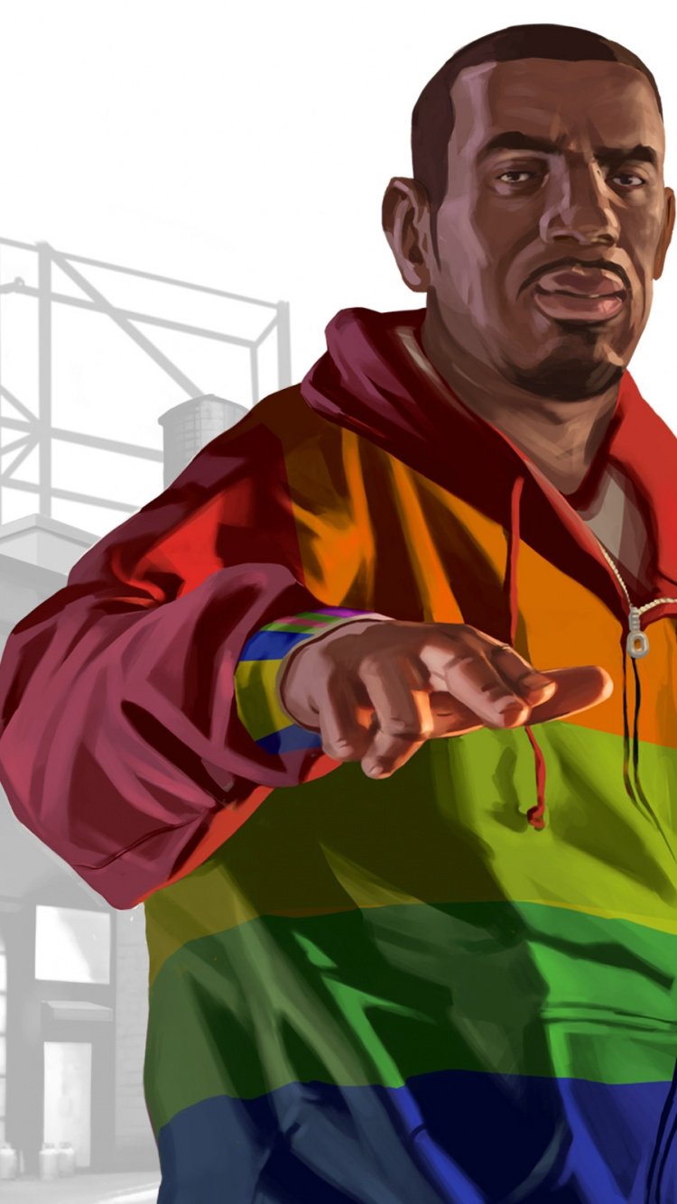 Обои верхняя одежда, иллюстрация, профессия, gta 4, вымышленный персонаж в разрешении 750x1334