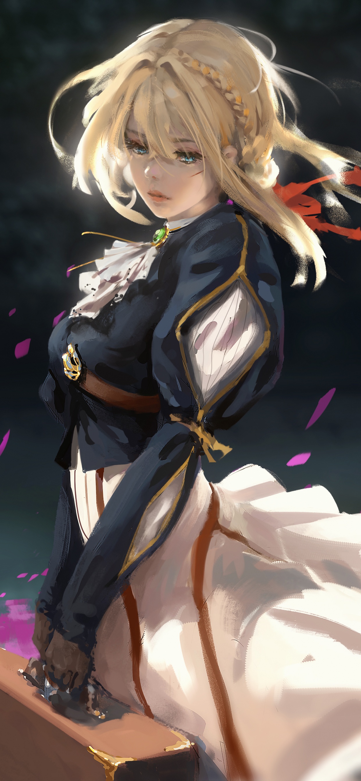 Обои Вайолет Evergarden, аниме, фан арт, рисование, арт в разрешении 1242x2688