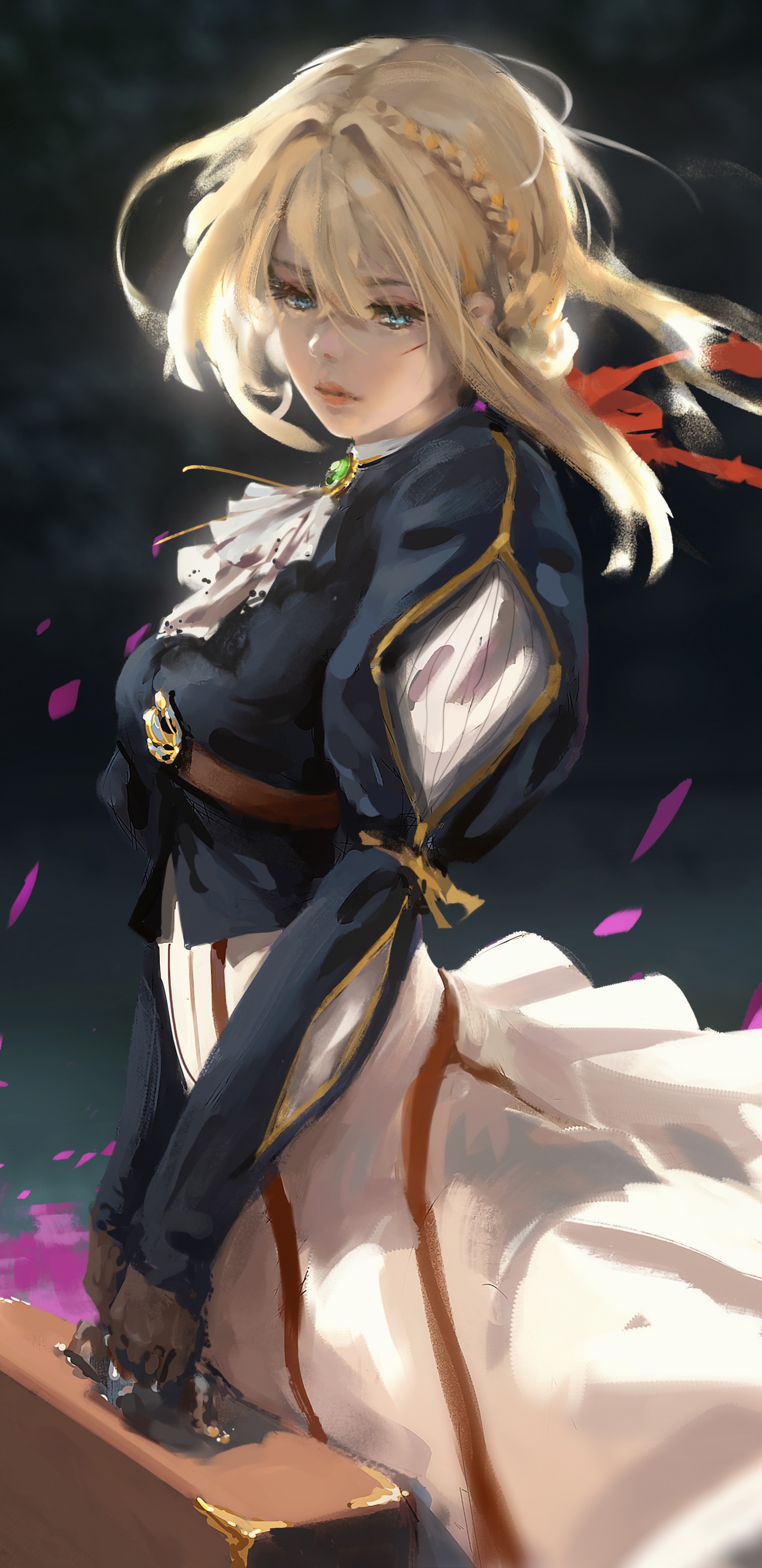 Обои Вайолет Evergarden, аниме, фан арт, рисование, арт в разрешении 1440x2960