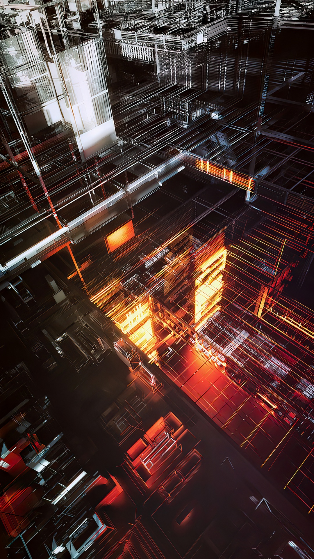 Обои отражение, прямоугольник, газ, город, тепло в разрешении 1080x1920