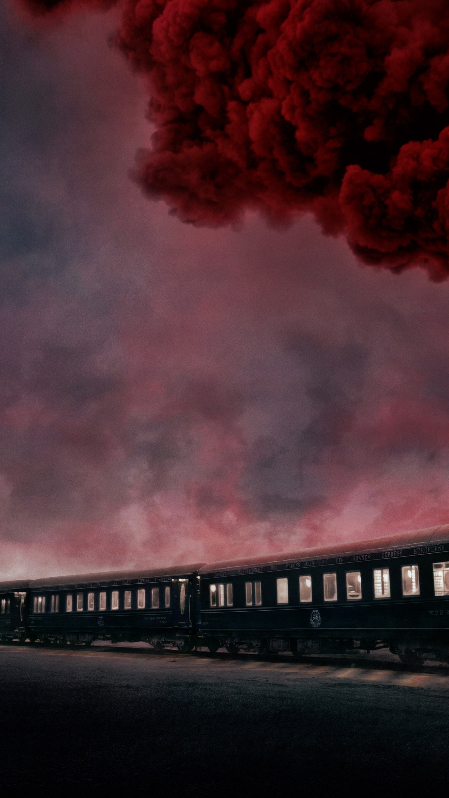 Обои убийство в восточном экспрессе, Эркюль Пуаро, поезд, облако, автомобильное освещение в разрешении 1440x2560