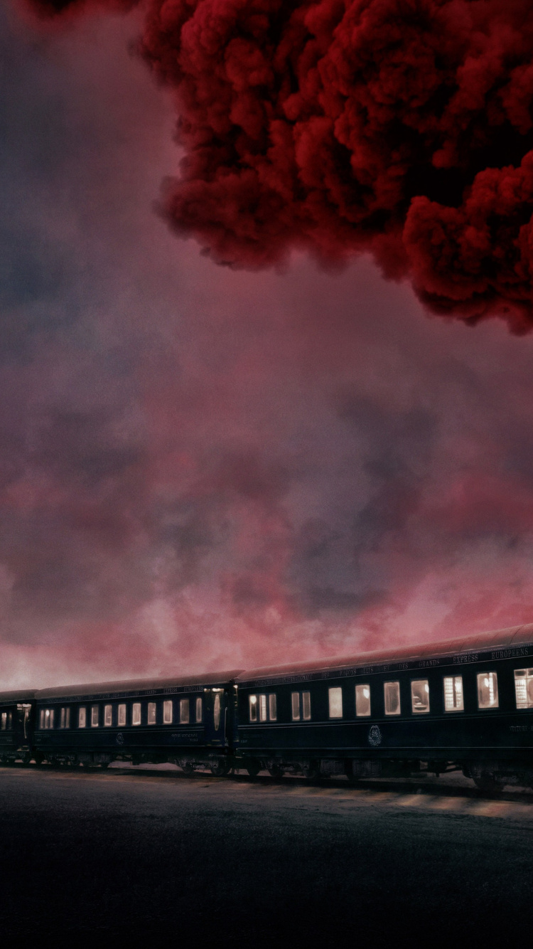 Обои убийство в восточном экспрессе, Эркюль Пуаро, поезд, облако, автомобильное освещение в разрешении 750x1334