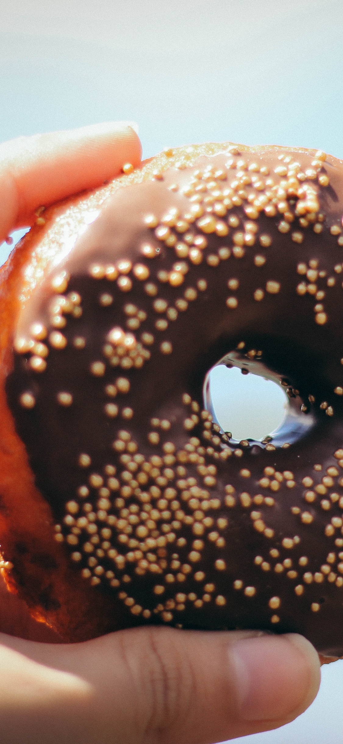 Обои пончик, глазурь, шоколад, пища, Сидр пончик в разрешении 1125x2436