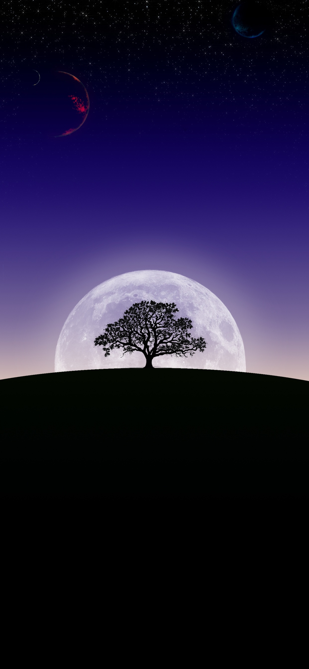 Обои земля, атмосфера, луна, экорегион, полумесяц в разрешении 1242x2688