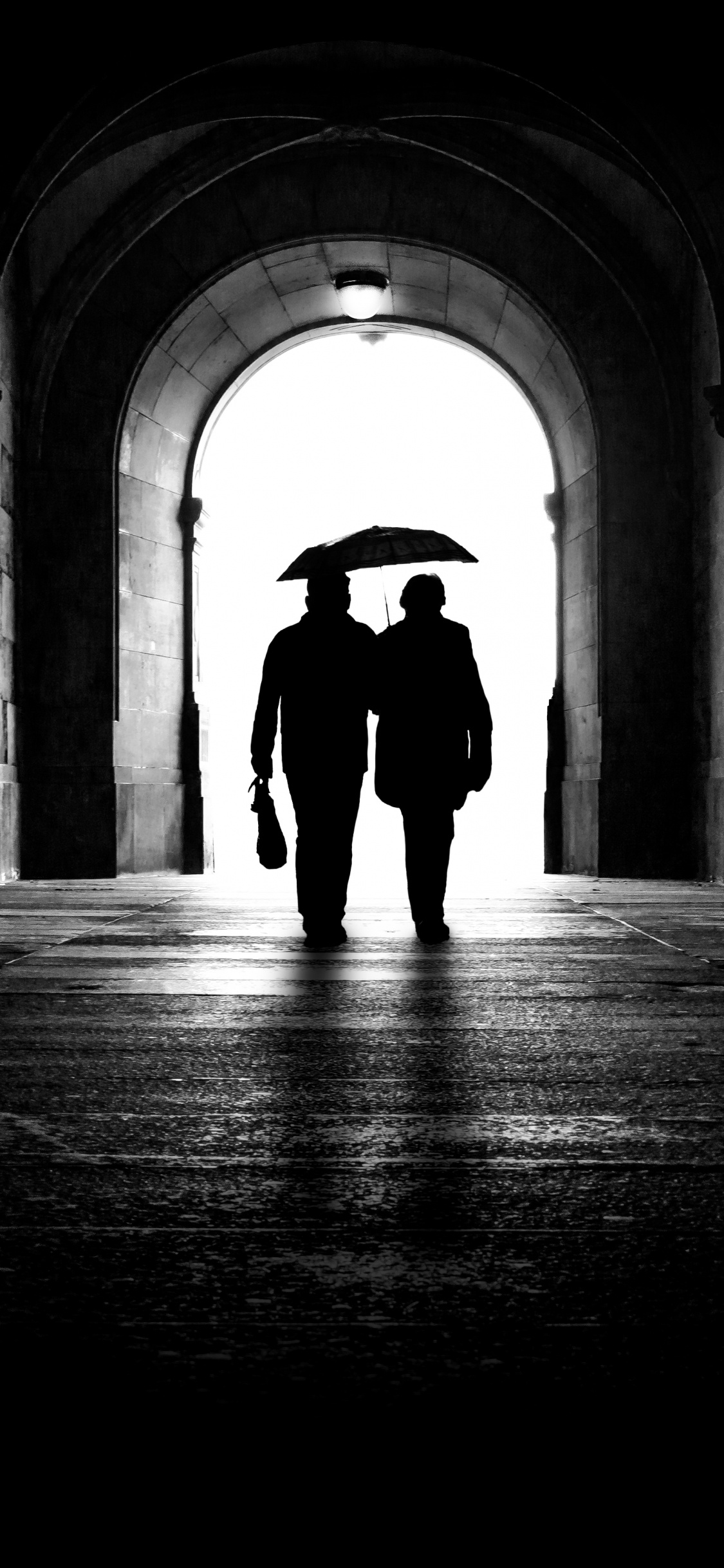 Обои белые, черный, темнота, монохромный, свет в разрешении 1125x2436