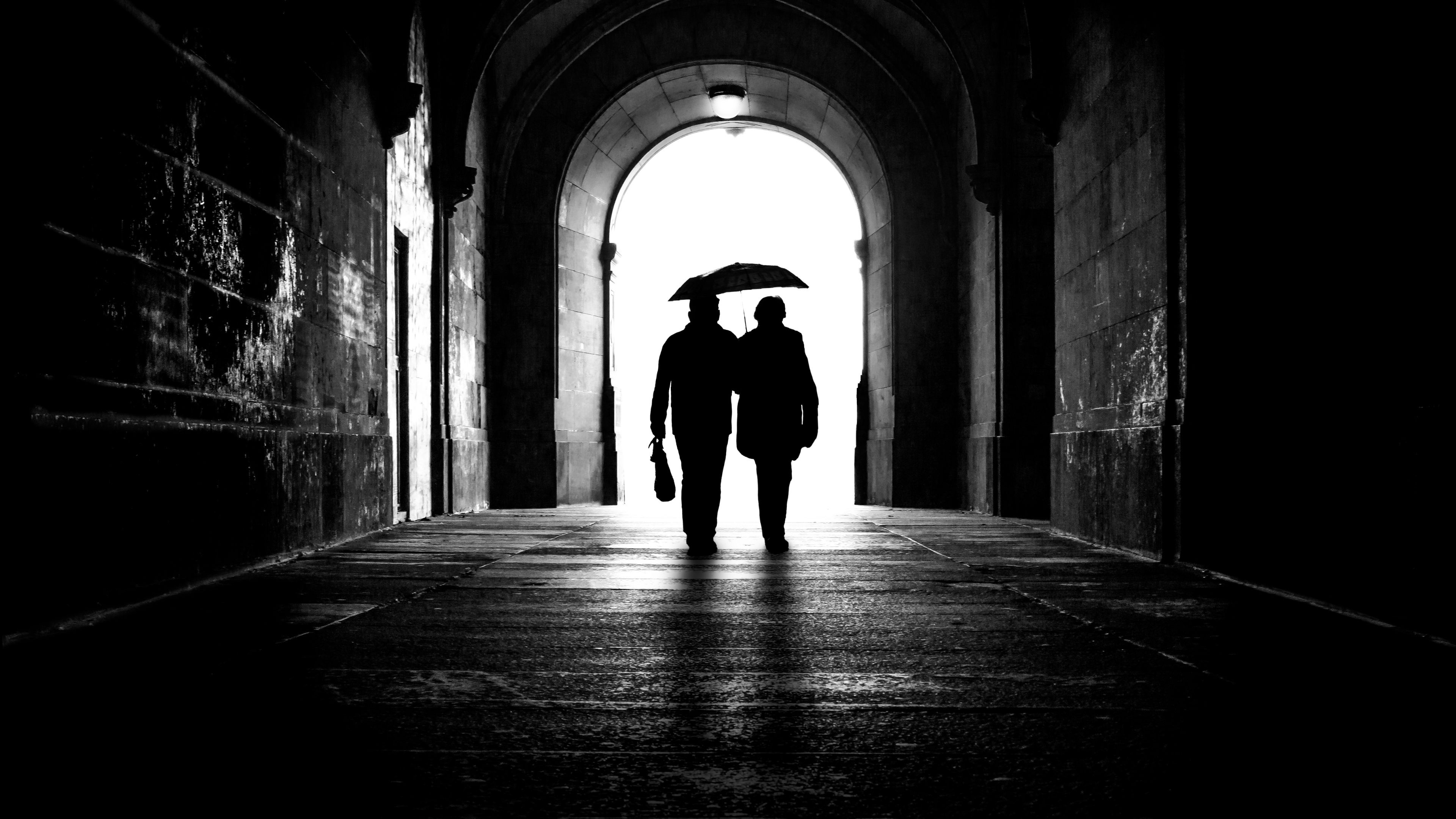 Обои белые, черный, темнота, монохромный, свет в разрешении 3840x2160