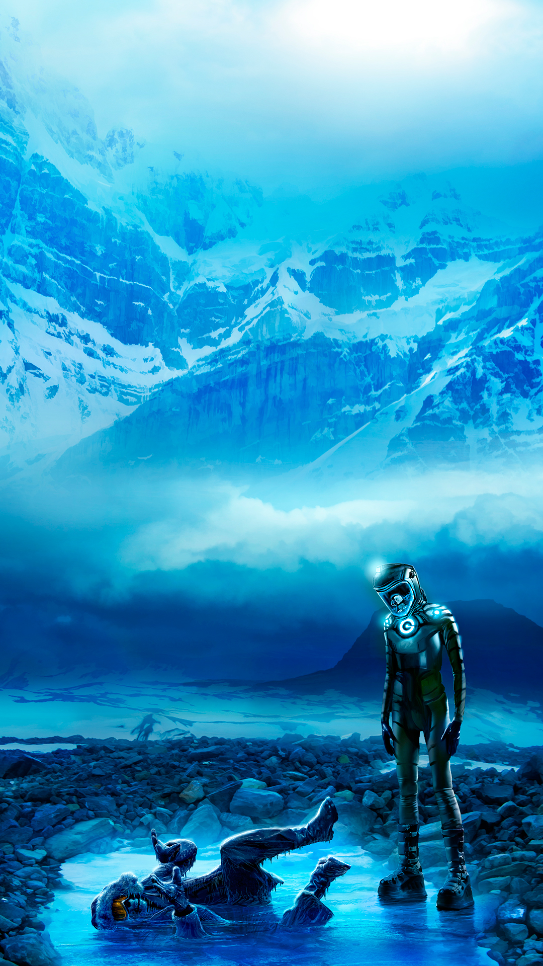 Обои гора, снег, облако, синий, Люди в природе в разрешении 1080x1920