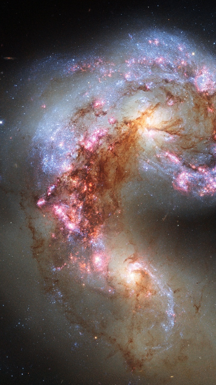 Обои Усики Галактик, Галактика, Астрономия, космический телескоп Хаббл, звезда в разрешении 720x1280