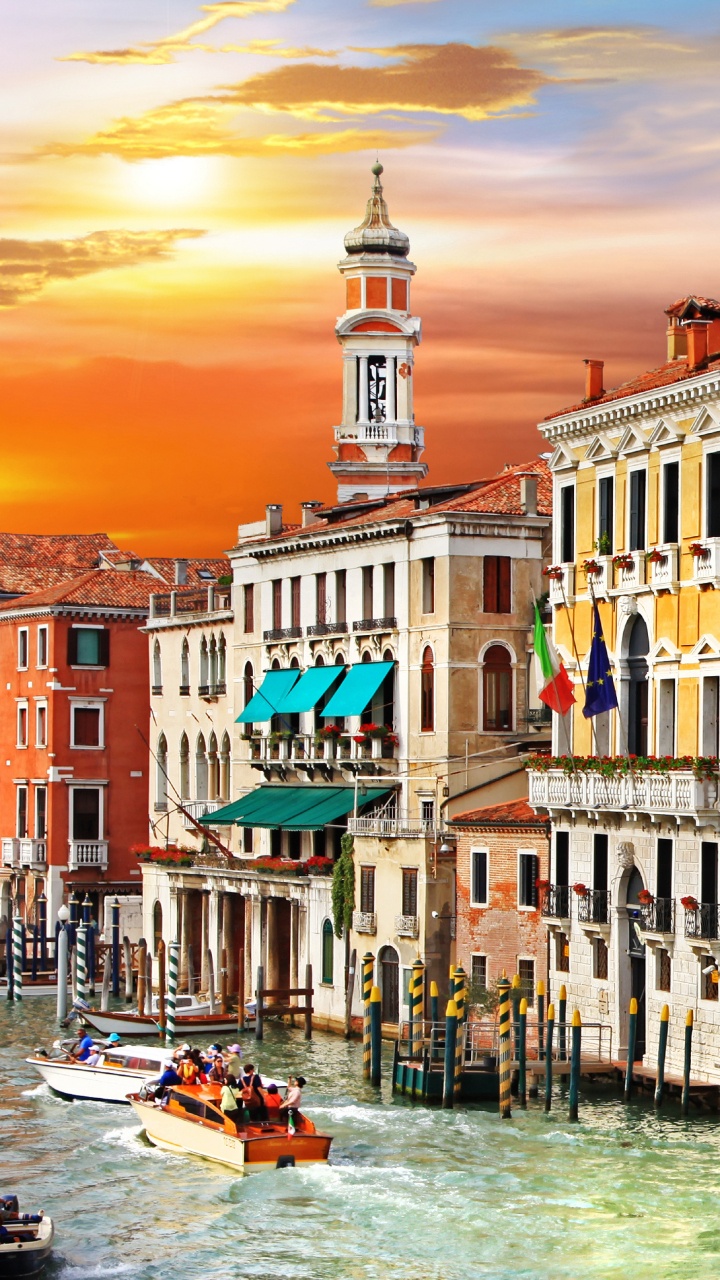 Обои Гранд-канал, водный путь, канал, город, городок в разрешении 720x1280