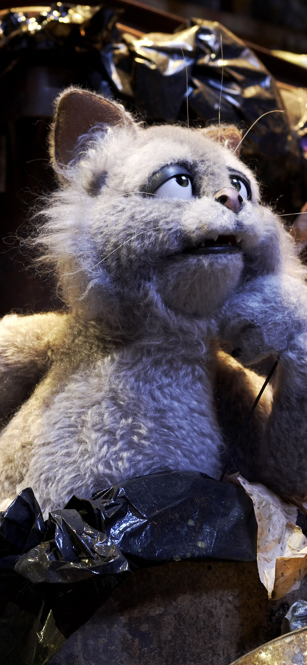 Обои шавок Марион, кот, мех, игрушка, анимация в разрешении 1242x2688