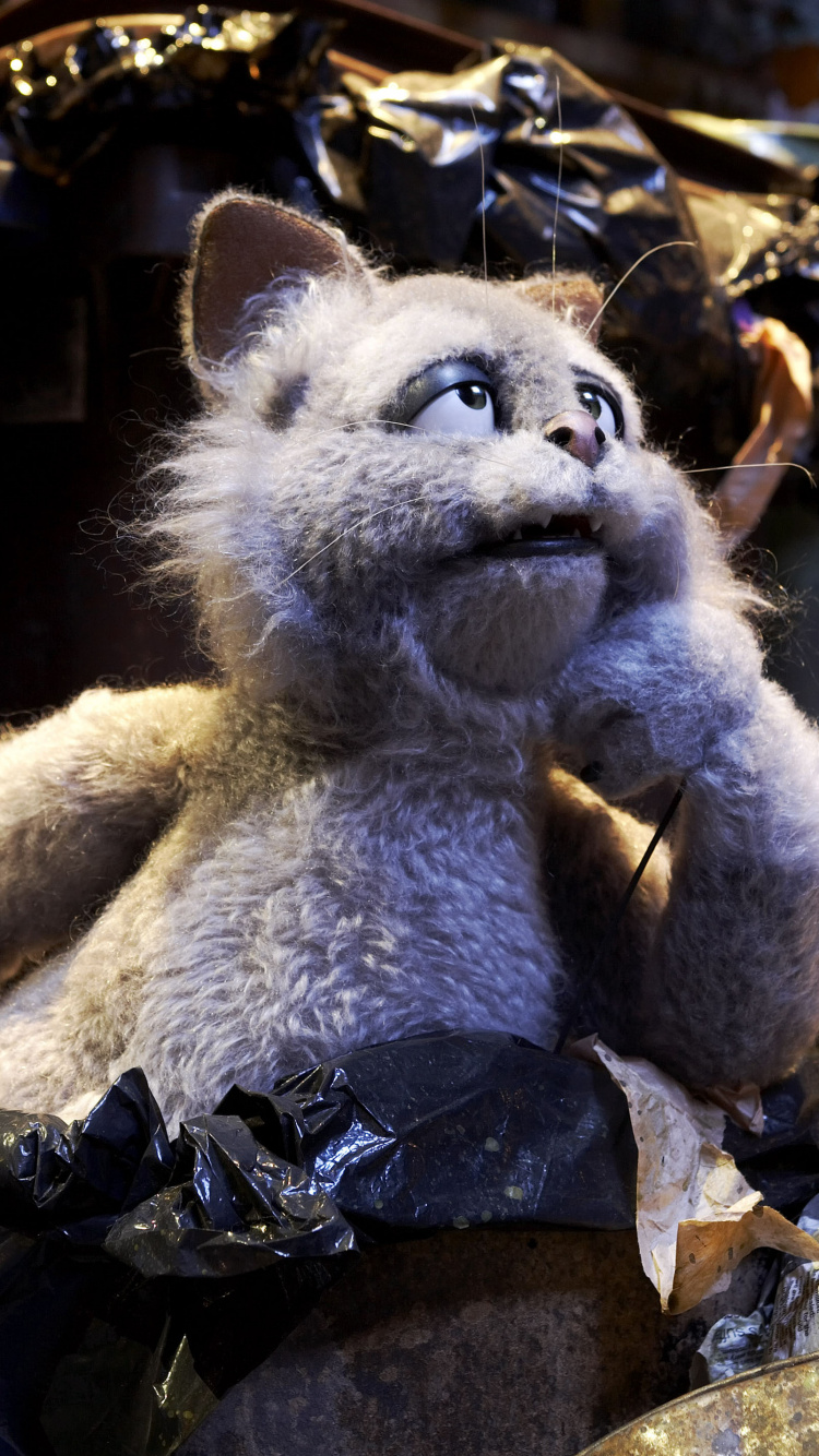 Обои шавок Марион, кот, мех, игрушка, анимация в разрешении 750x1334