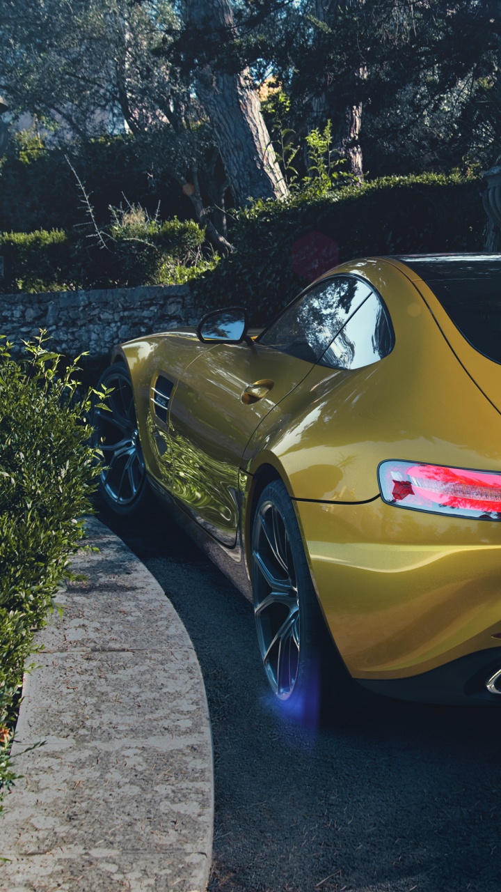 Обои авто, желтый, суперкар, mercedes benz c class, mercedes benz в разрешении 720x1280