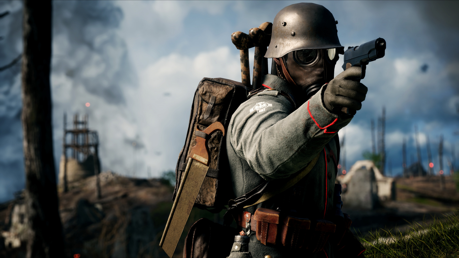 Обои battlefield 1, шутер, компьютерная игра, шлем, солдат в разрешении 1920x1080