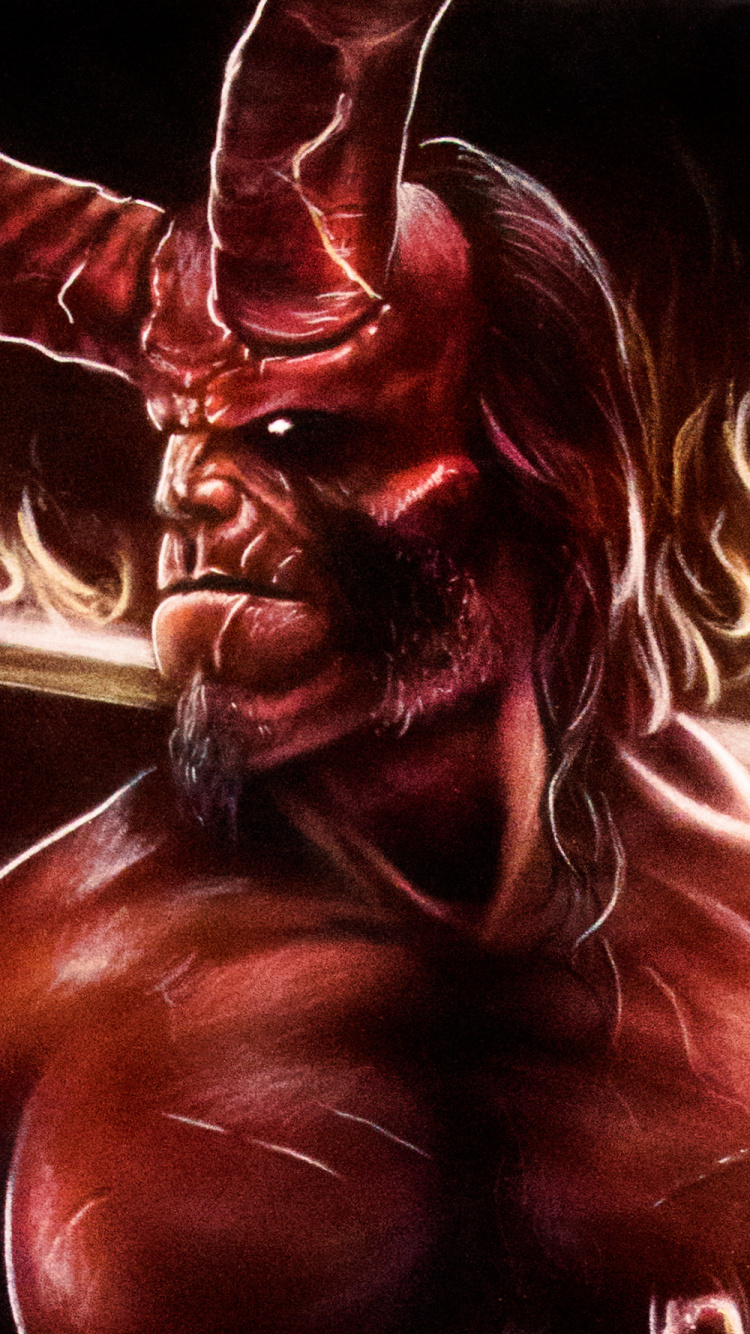 Обои демон, арт, произведение искусства, мифология, сверхъестественное существо в разрешении 750x1334