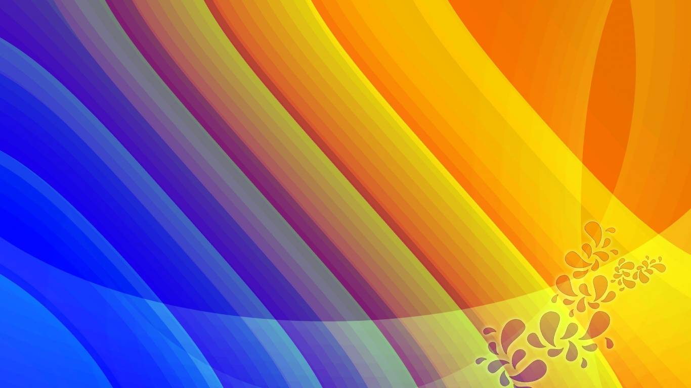 Обои Апельсин, желтый, синий, пурпур, линия в разрешении 1366x768
