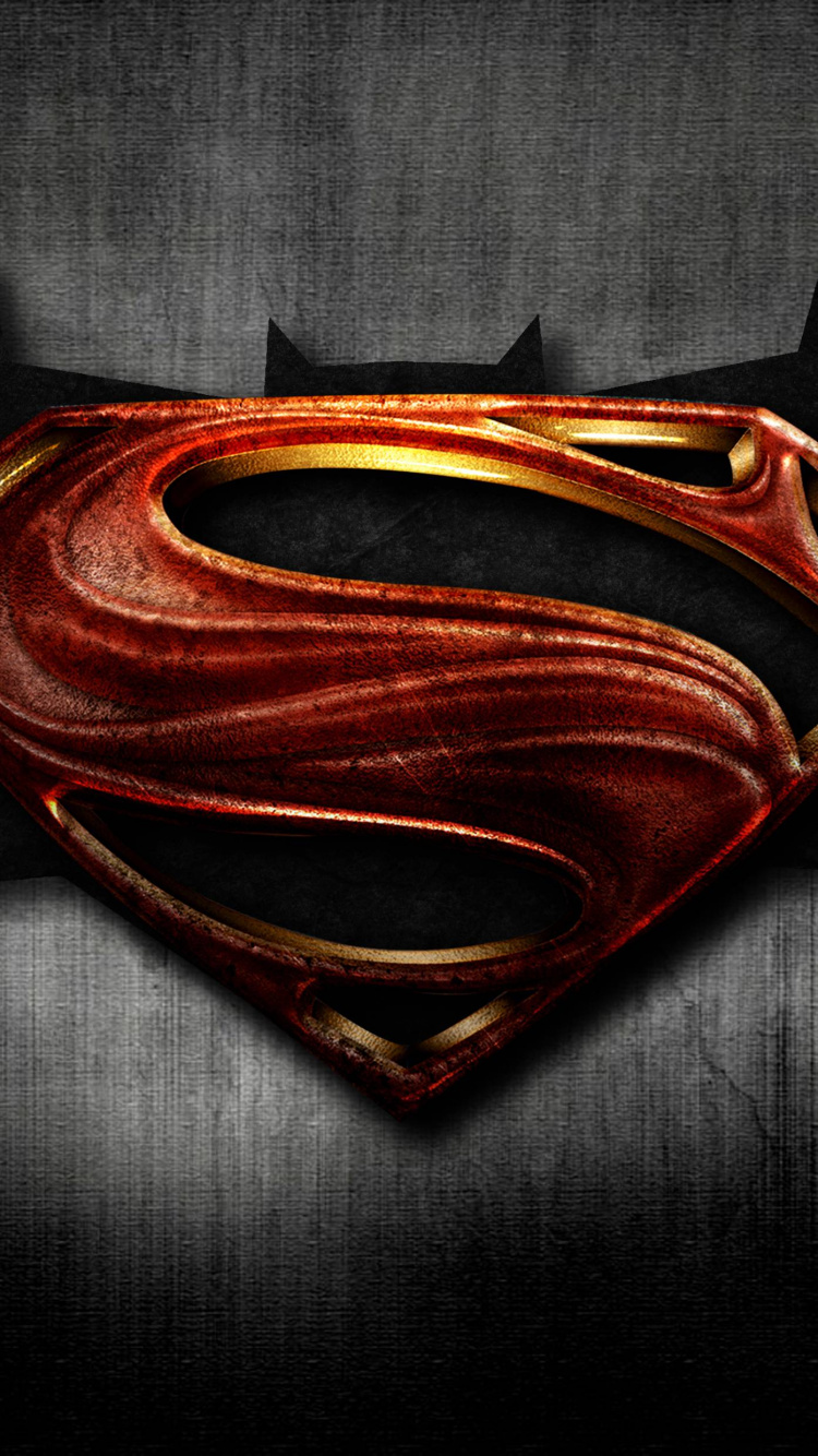 Обои Бэтмен, Супермен, Логотип супермена, Лига справедливости, графика в разрешении 750x1334