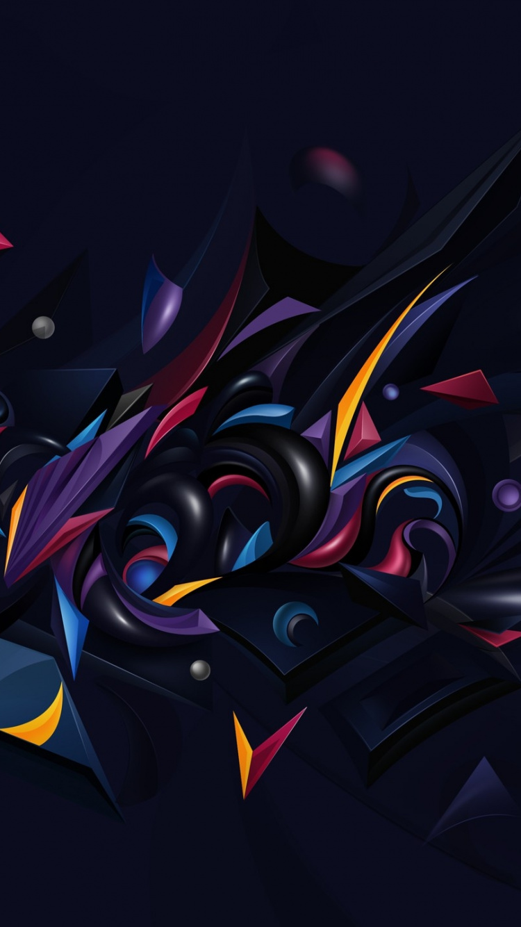 Обои фрактальное искусство, графический дизайн, тьма, шрифт, иллюстрация в разрешении 750x1334