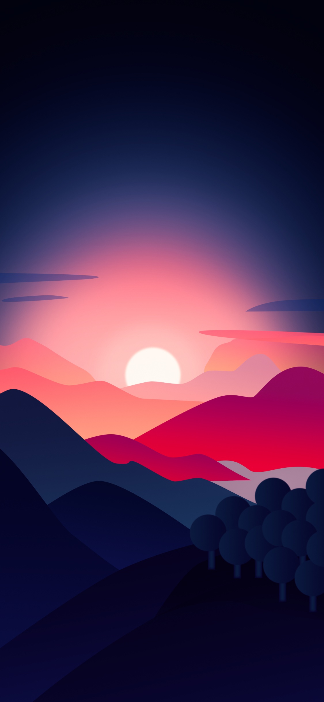 Обои облако, атмосфера, экорегион, послесвечение, гора в разрешении 1125x2436