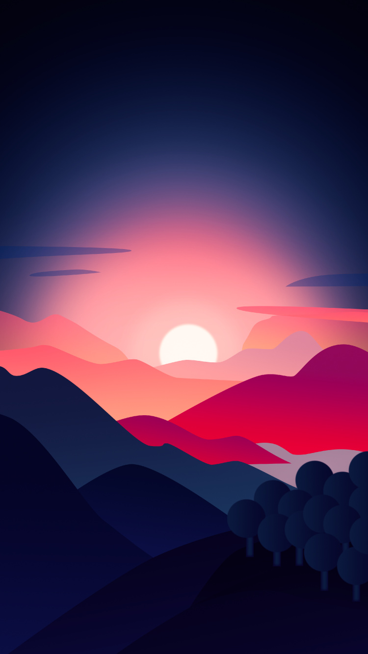 Обои облако, атмосфера, экорегион, послесвечение, гора в разрешении 750x1334