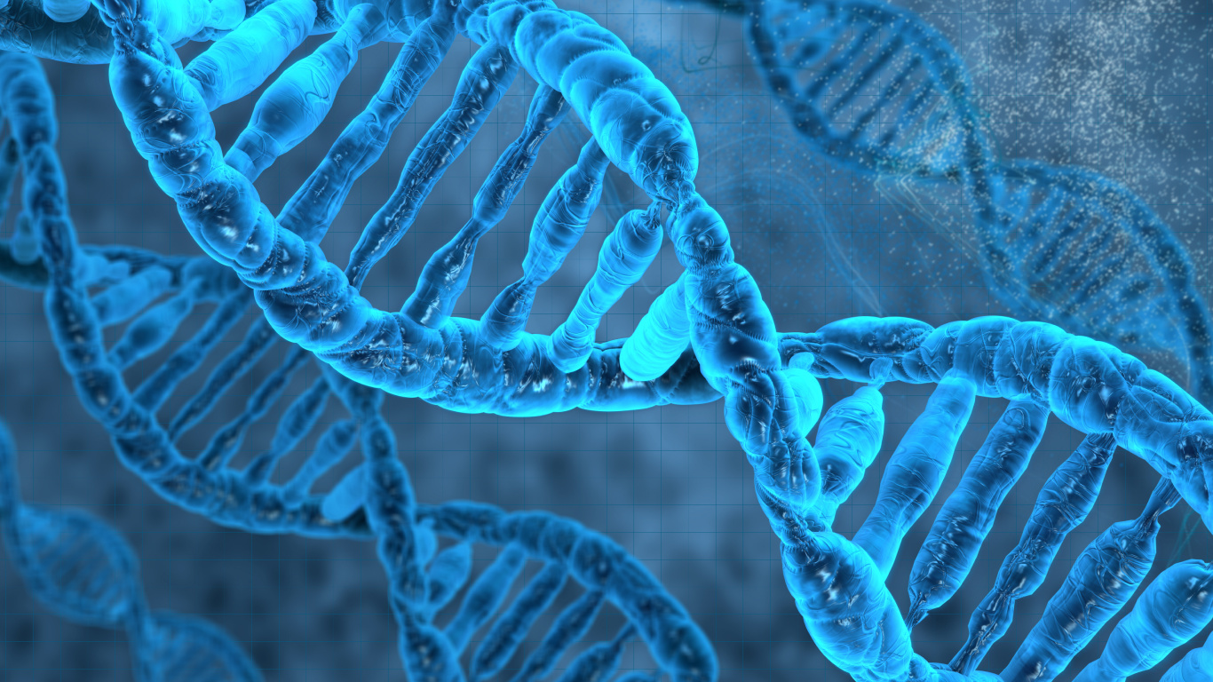 Обои ДНК, геном, синий, морская биология, электрик в разрешении 1366x768