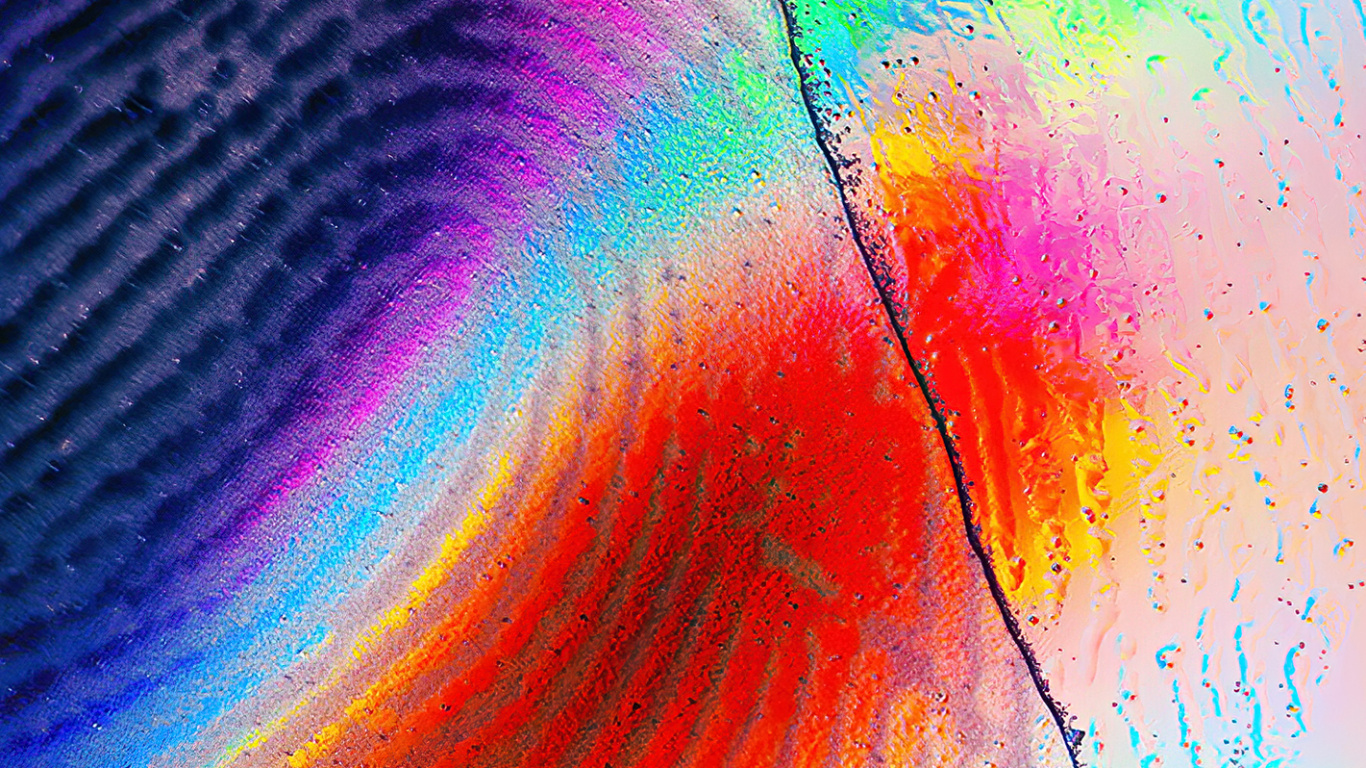 Обои акриловая краска, атмосфера, красочность, Оранжевый цвет, пурпур в разрешении 1366x768