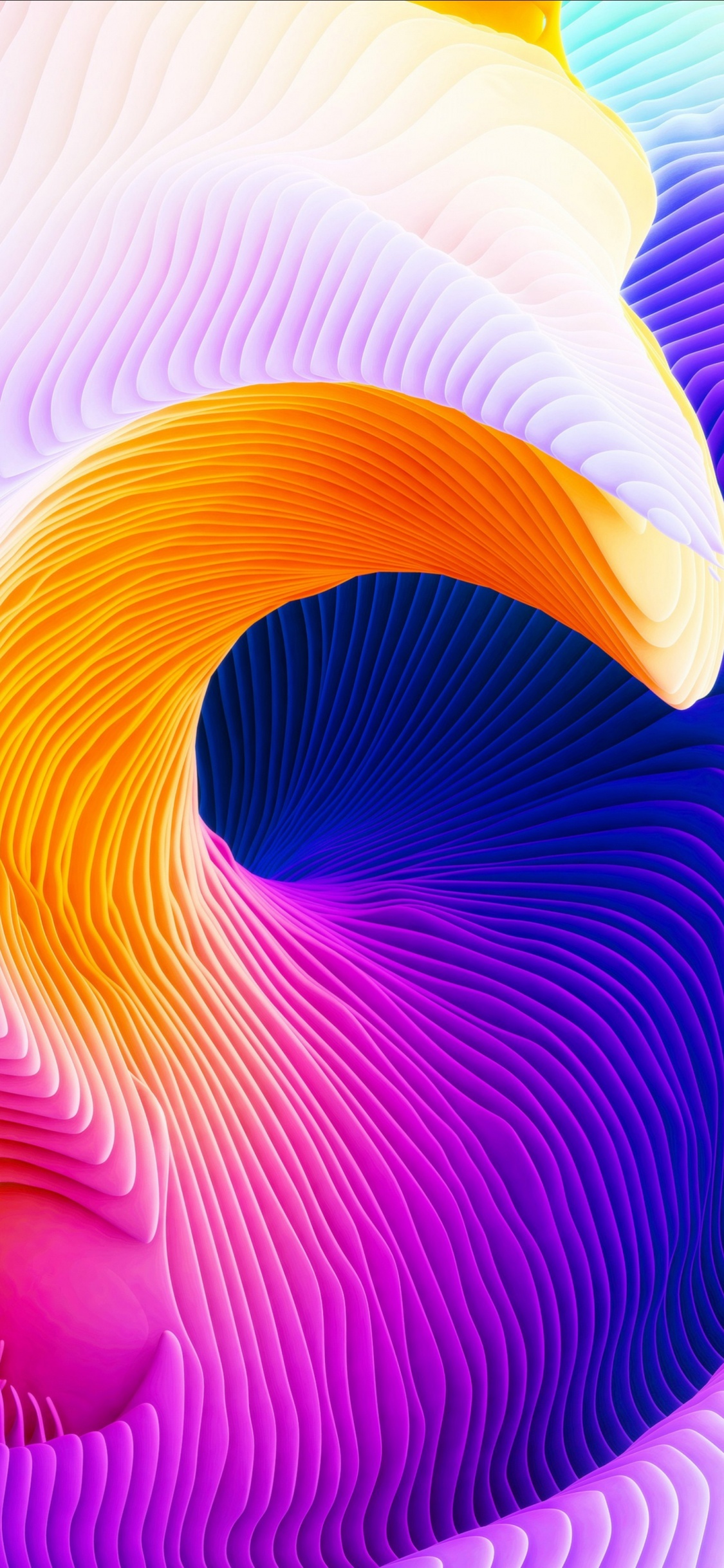 Обои пурпур, Апельсин, Фиолетовый, желтый, красочность в разрешении 1125x2436