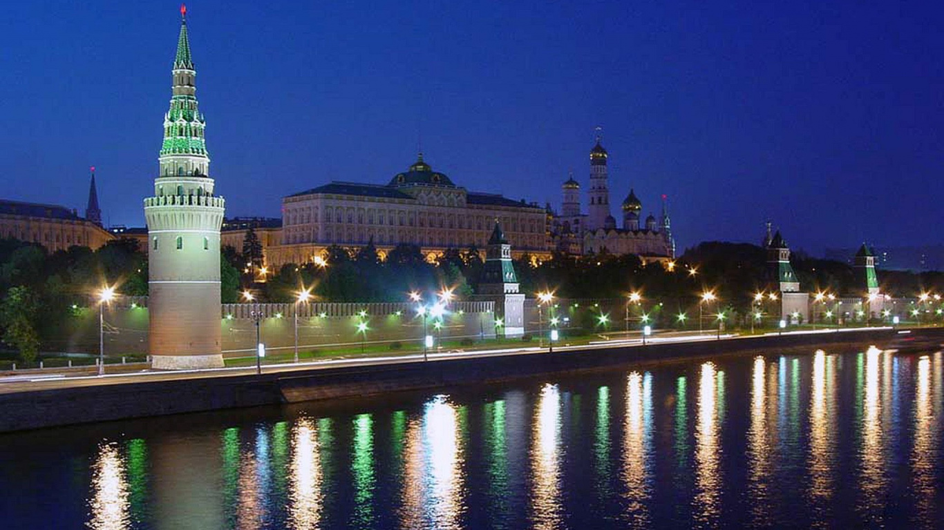 Обои ночь, ориентир, отражение, город, городской пейзаж в разрешении 1366x768