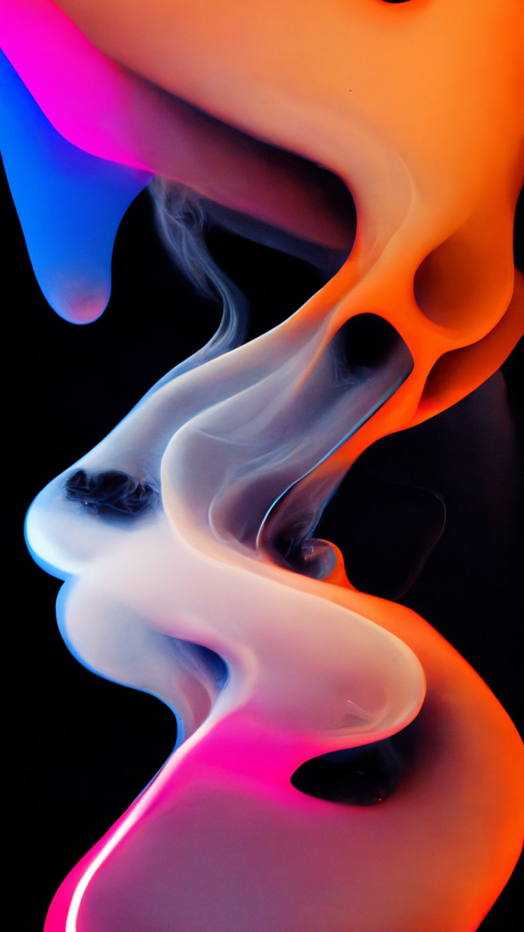 Обои Оранжевый цвет, свет, арт, материальное свойство, электрик в разрешении 750x1334