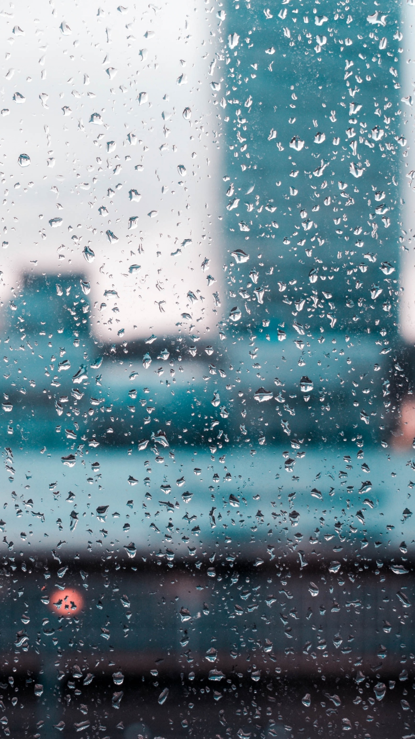 Обои дождь, вода, синий, бирюза, текст в разрешении 1440x2560