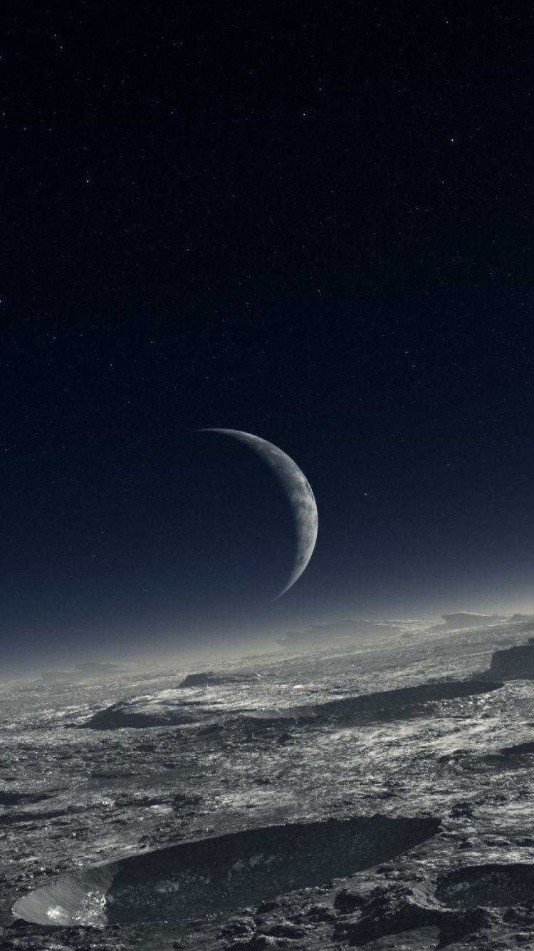 Обои новые перспективы, планета Плутон, планета, луна, астрономический объект в разрешении 750x1334