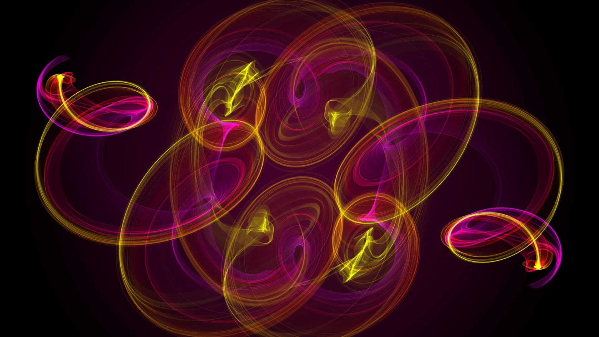 Обои свет, пурпур, розовый, круг, фрактальное искусство в разрешении 1920x1080