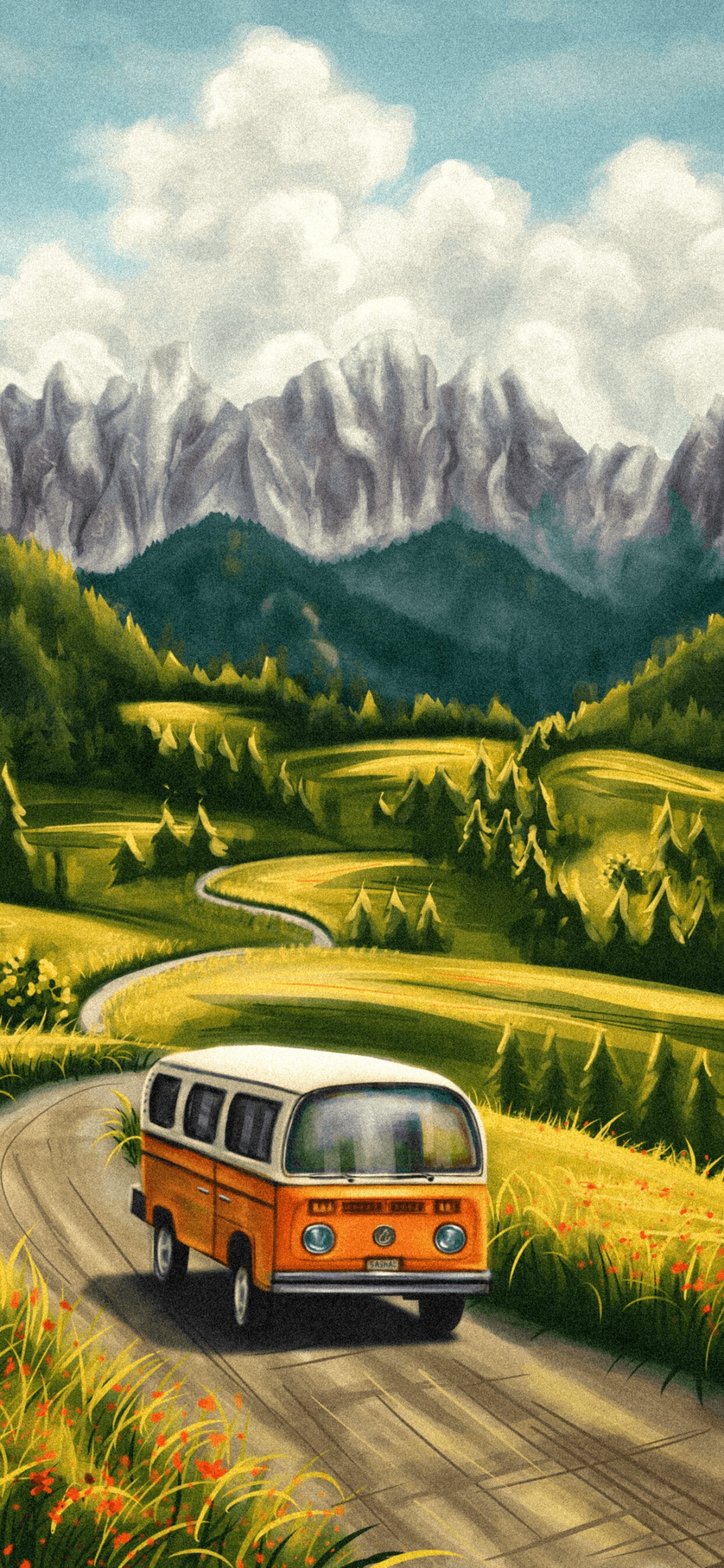 Обои телефон, смартфон, облако, растение, гора в разрешении 1125x2436