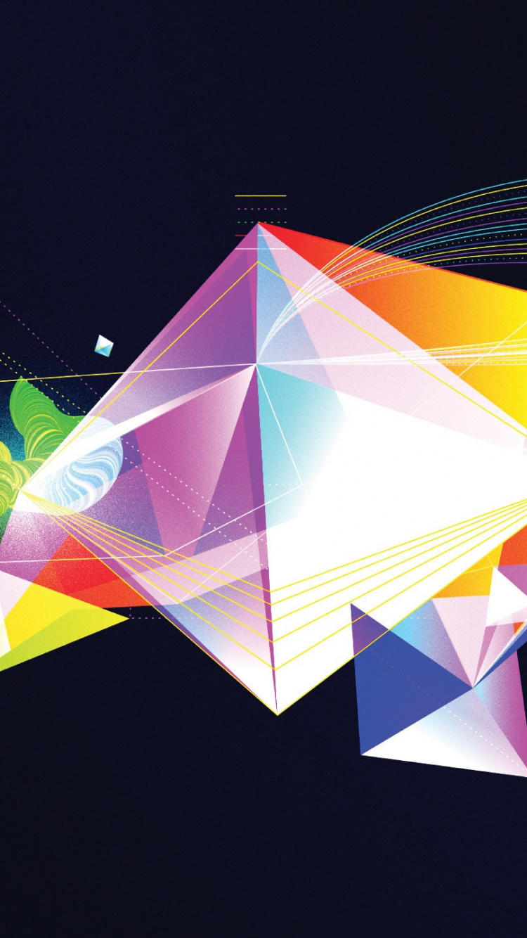 Обои физика, графический дизайн, графика, треугольник, арт в разрешении 750x1334