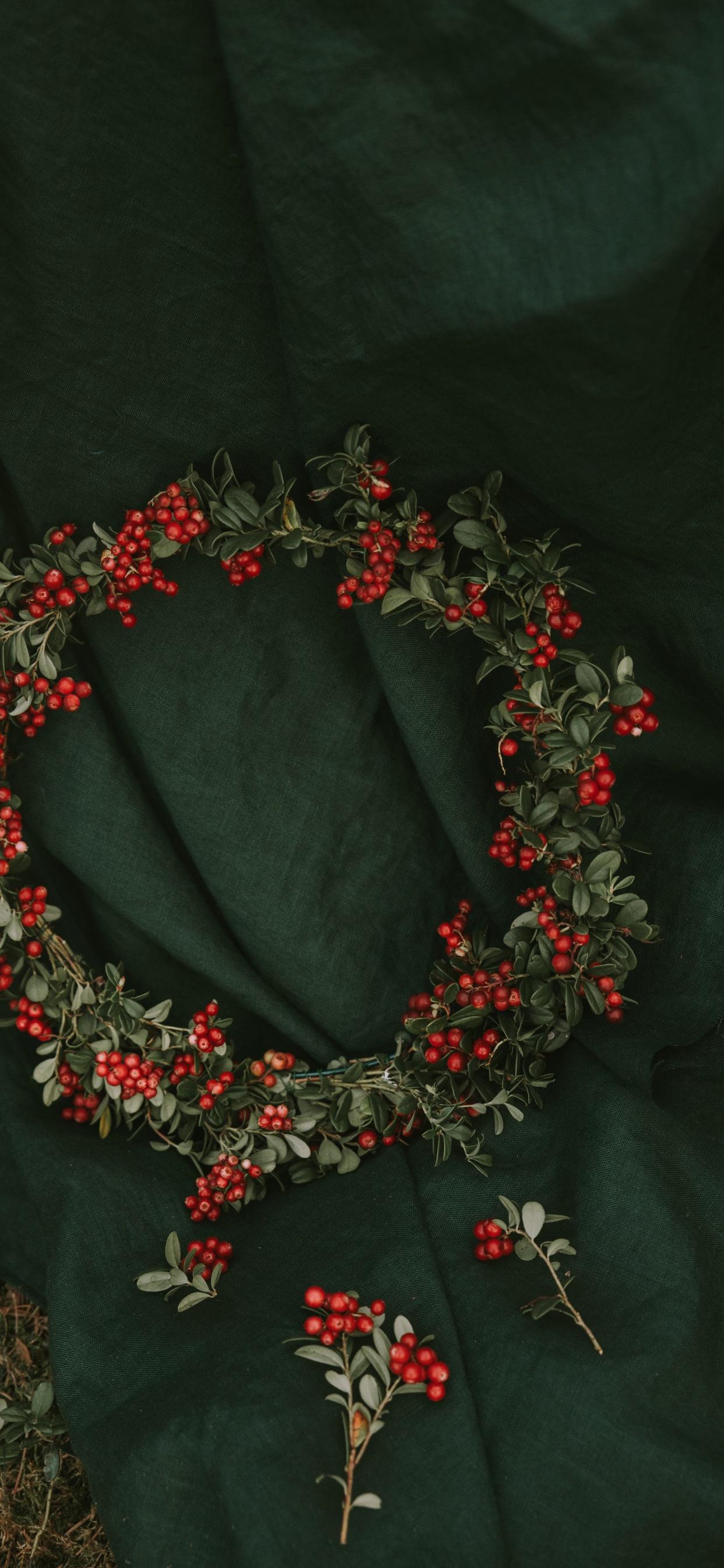 Обои цветочный дизайн, модный аксессуар, Рождественские украшения, венок, ювелирные изделия в разрешении 1242x2688