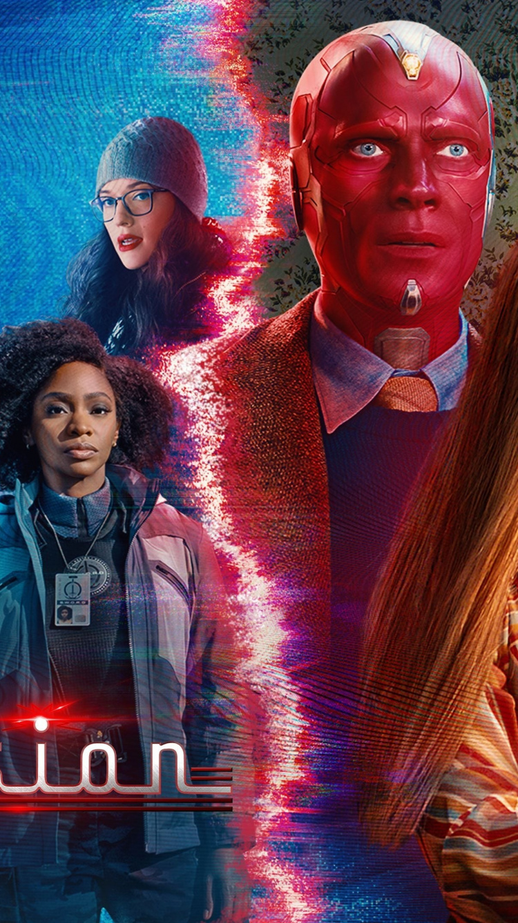 Обои Элизабет Олсен, wandavision, видение, Моника Рамбо, Ванда Maximoff в разрешении 750x1334