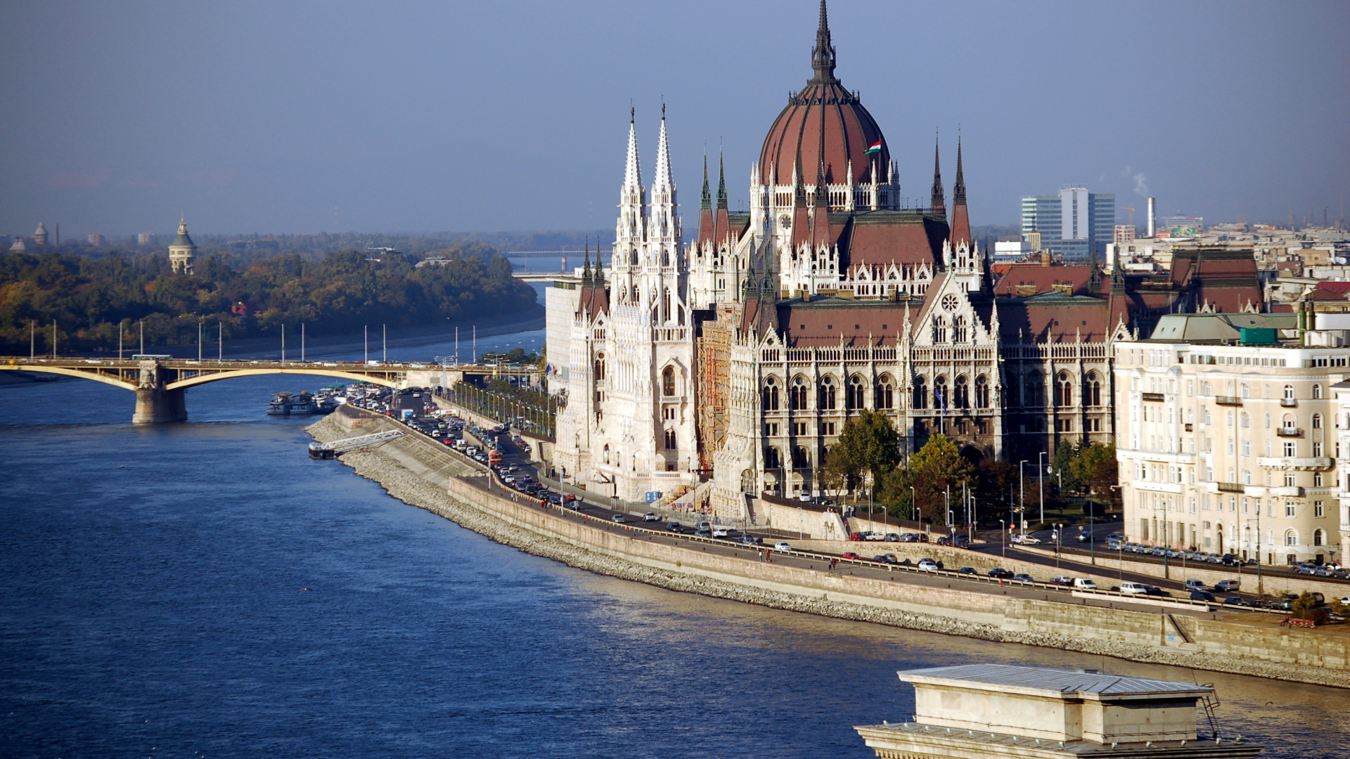 Обои Здание Венгерского Парламента, путешествие, ориентир, город, реки в разрешении 1920x1080