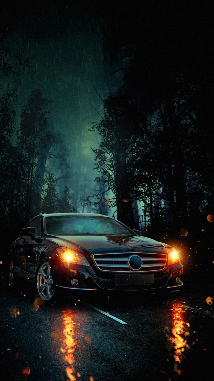 Обои отражение, легковые автомобили, шина, колесо, автомобильное освещение в разрешении 750x1334