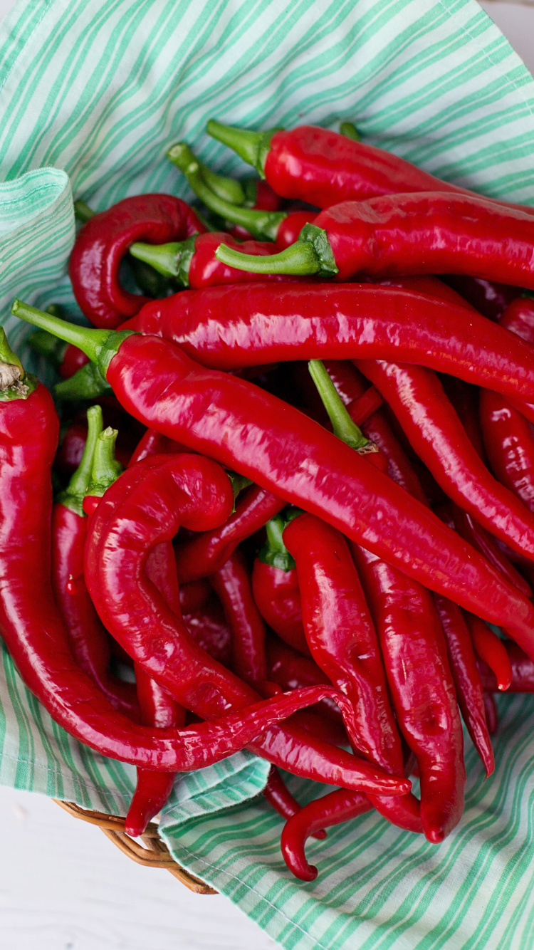 Обои чилийский перец, специя, пеперончини, сладкий перец и перец чили, пища в разрешении 750x1334