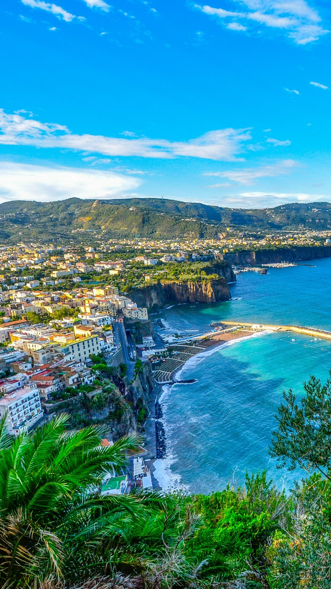 Обои мета береговой линии, Сорренто, Позитано, Мета-Кампанья, Сант-Анджело в разрешении 1080x1920