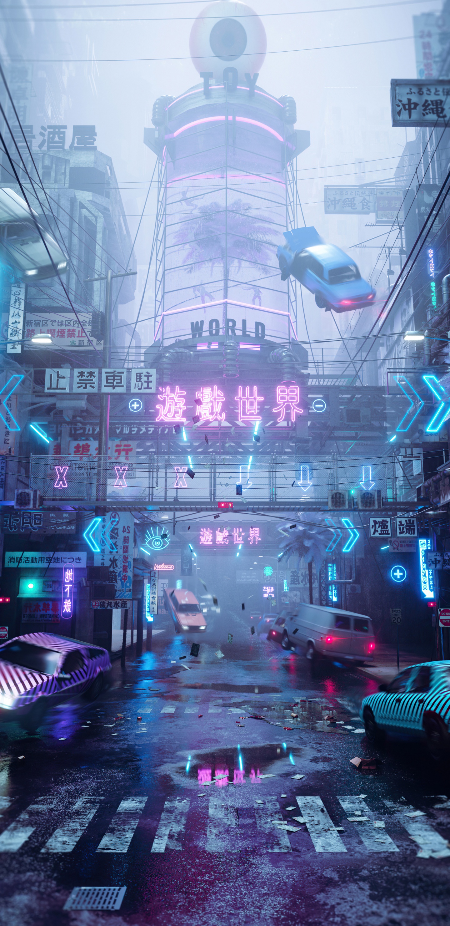 Обои арт, абстрактное искусство, Научная фантастика, иллюстрация, футуризм в разрешении 1440x2960